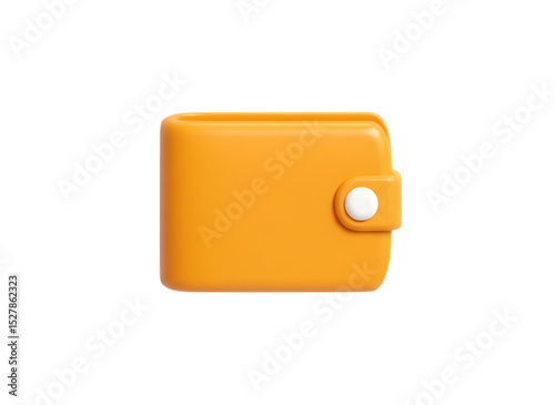 Fotografie Orange cartoon wallet 3d render isolated on white background