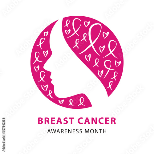 Healthcare and medicine concept. pink breast cancer awareness ribbon.