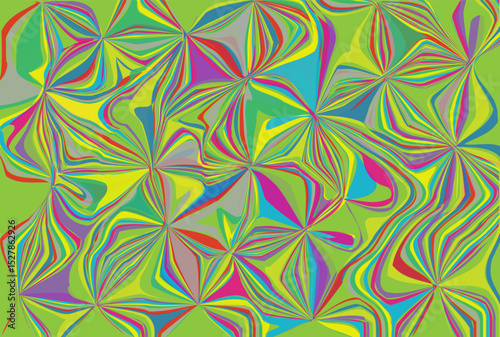 A dynamic abstract pattern with curved lines and bright colors. This pattern is evenly distributed throughout the image, creating a sense of movement and energy