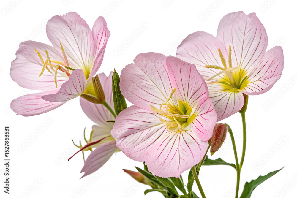 evening primrose pink flowers on white evening primrose pink flowers on white