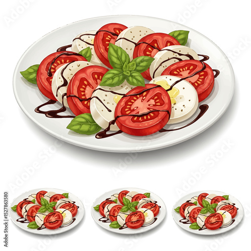 Caprese Salad with Balsamic Glaze: Vibrant Tomato and Mozzarella Slices