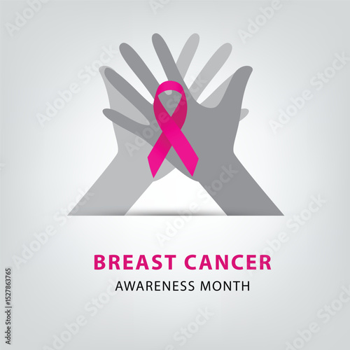 Healthcare and medicine concept. pink breast cancer awareness ribbon.