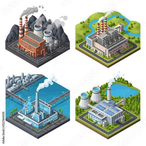 Four Industrial Power Plants in Different Environments