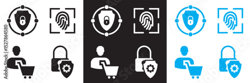 Digital Identity Icon . Cybersecurity, privacy, verification, ID card, access, user security authentication etc. Vector for websites, mobile interfaces,  banner etc. EPS 10