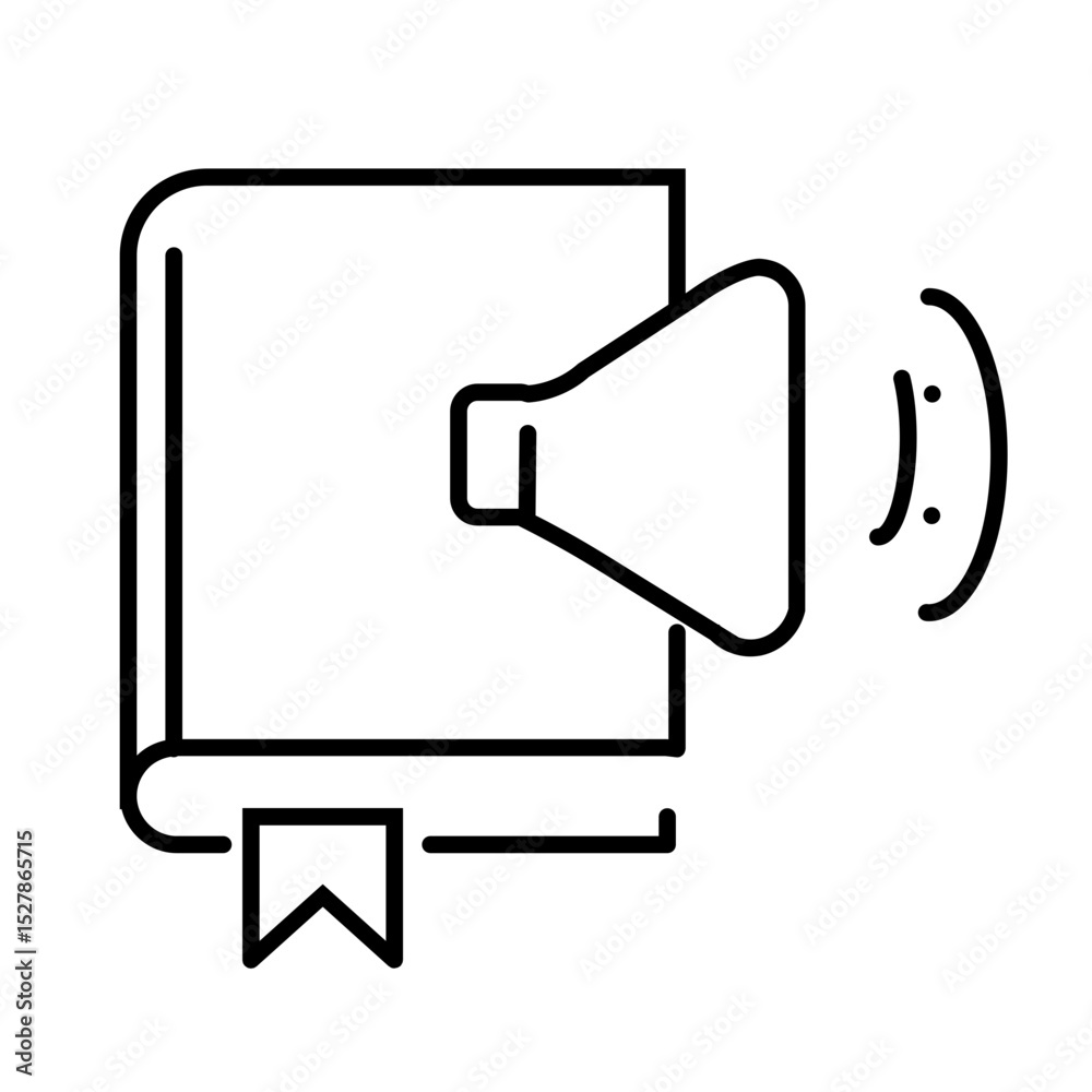 Fototapeta premium book with speaker icon