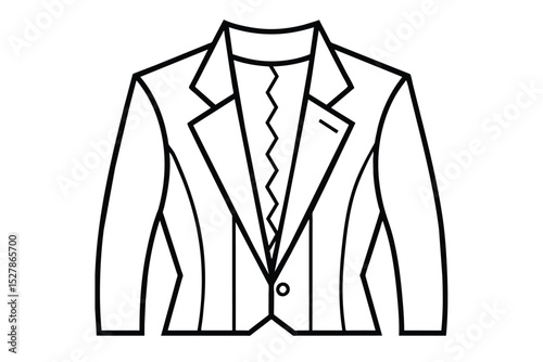 Elegant Blazer Design Tailored Jacket Illustration, Fashion Sketch