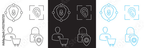 Digital Identity Icon . Cybersecurity, privacy, verification, ID card, access, user security authentication etc. Vector for websites, mobile interfaces,  banner etc. EPS 10