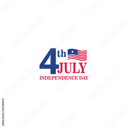 4th july independence day typography design vector. American Independence Day Design For Graphics Use.