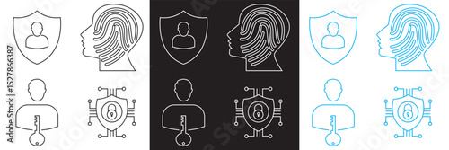 Digital Identity Icon . Cybersecurity, privacy, verification, ID card, access, user security authentication etc. Vector for websites, mobile interfaces,  banner etc. EPS 10