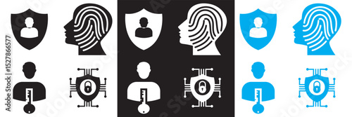 Digital Identity Icon . Cybersecurity, privacy, verification, ID card, access, user security authentication etc. Vector for websites, mobile interfaces,  banner etc. EPS 10