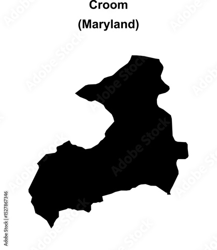 Croom (Maryland) blank outline map