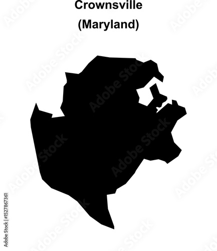 Crownsville (Maryland) blank outline map