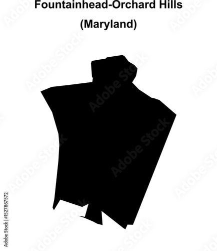Fountainhead-Orchard Hills (Maryland) blank outline map