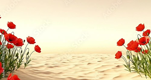 Spring flower cartoon animation with white background