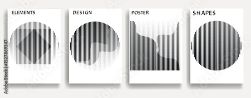 Modern posters . Vector design composition with various geometric shapes . Abstract contemporary art . Vector art ideal for media, ads, covers, brochures, banners
