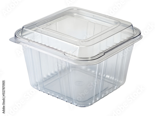 Clear Plastic Food Storage Container with Lid Isolated on transparent background, Isolated Png Isolated on transparent background, Isolated Png file, Cut-out, Isolate Png, Isolated object photo