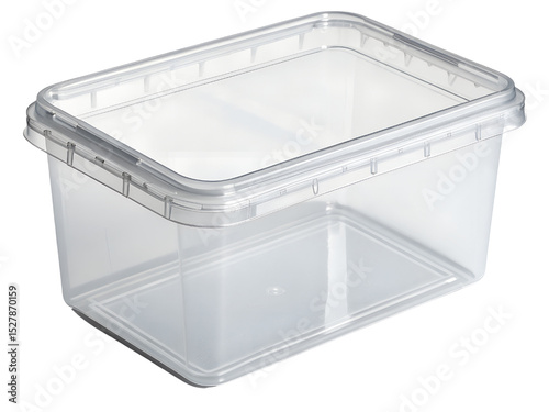 Clear Plastic Food Storage Container with Lid Isolated on transparent background, Isolated Png Isolated on transparent background, Isolated Png file, Cut-out, Isolate Png, Isolated object photo