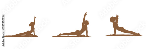 yoga people silhouette collection different meditating pose