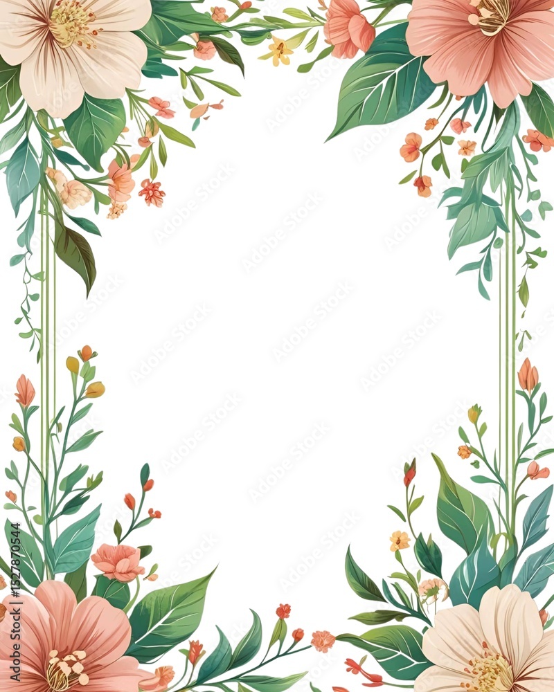 Fototapeta premium frame with flowers. Concept of birthday commemoration and so on 