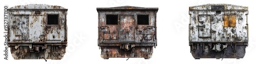 Aged Train Cars in Various States of Rust and Decay
