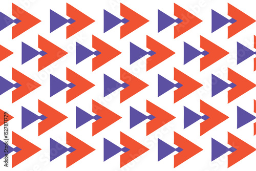 Abstract Geometric Pattern Seamless Red and Purple Arrow Design