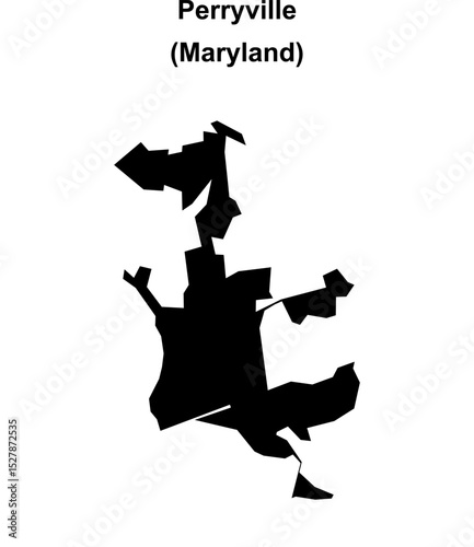 Perryville (Maryland) blank outline map