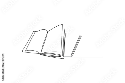 open book on white background