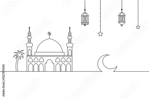 masjid line art