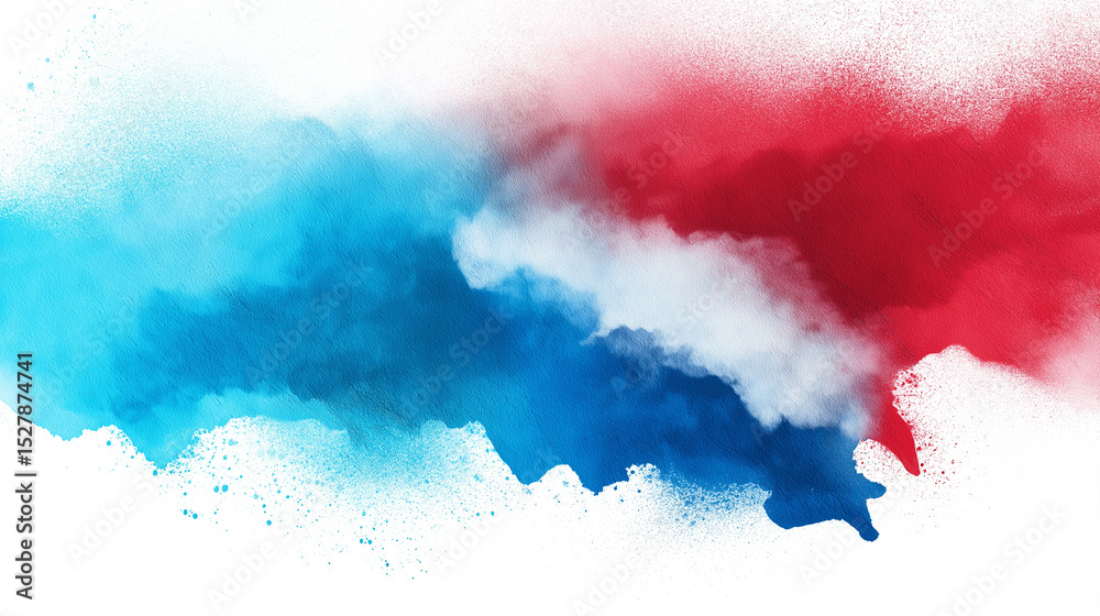 Obraz premium French flag watercolor background in blue, white, and red shades