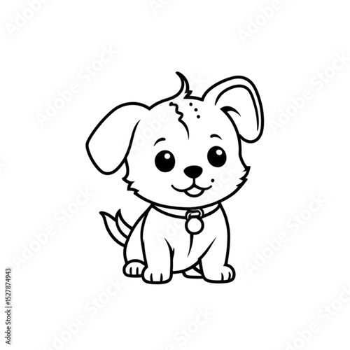 子犬のかわいいイラスト｜Cute Puppy Illustration