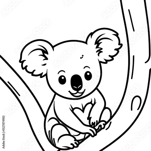 木に登るコアラのイラスト｜Koala Climbing Tree Illustration