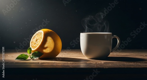 Refreshing Citrus Beverage with Orange and Lemon Slices photo
