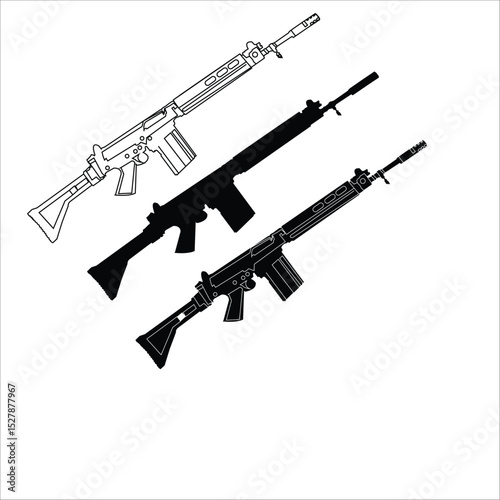 vector illustration of a gun