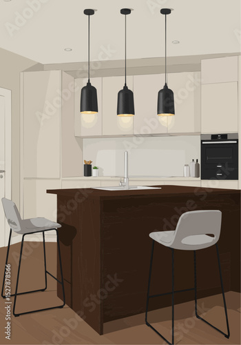 modern kitchen interior