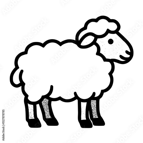 Cute Fluffy Sheep – Farm Animal Vector Art

