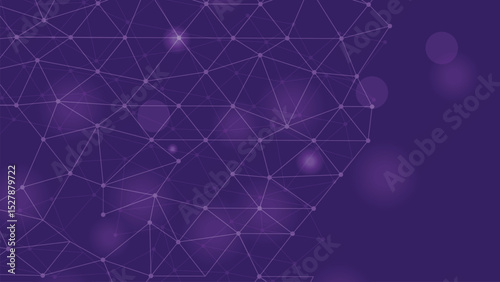 Connected triangles, violet gradient, stylish tech wallpaper, minimal futuristic design, seamless polygon decor.