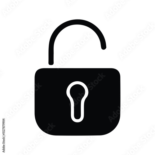 Padlock Icon. Open Padlock Illustration. Eps 10.