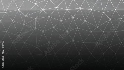 Connected triangles and dots, grayscale tech wallpaper, minimal futuristic design