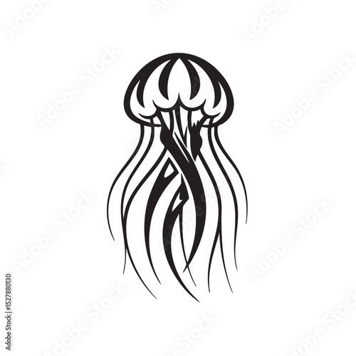 Tribal Jellyfish Tattoo Design Elegant Ocean-Inspired Ink