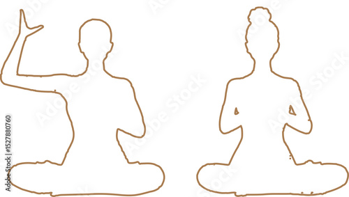 Yoga silhouette. Meditating woman in lotus position. Vector illustration.
