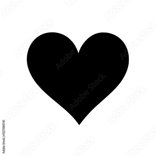 a black heart shaped icon on a white background black, flat, icon, silhouette , Generative art.