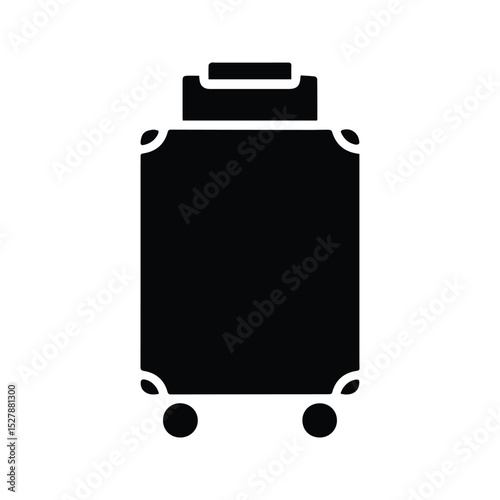 Suitcase Icon. Push Suitcase Illustration. Luggage Baggage. Travel Symbol.