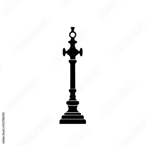 black silhouette of a chess piece on a white background black, icon, silhouette, style , Generative art.