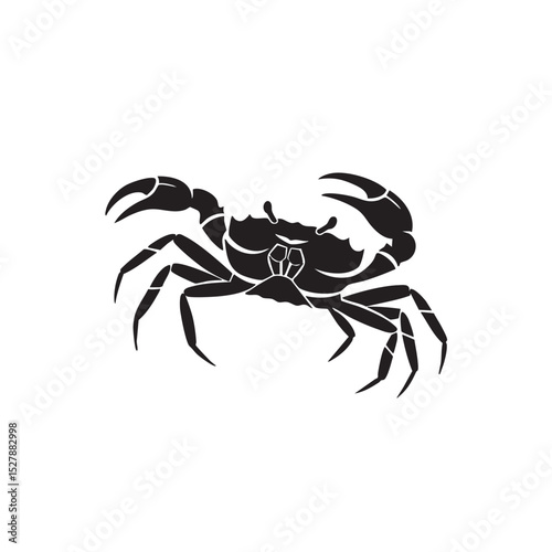 Majestic Crab Silhouette A Striking Vector Illustration of a Powerful Crustacean