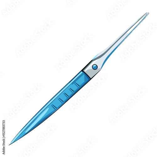 Isolated Blue and Silver Lance With Sleek Design Sharp Tip Against White Backdrop