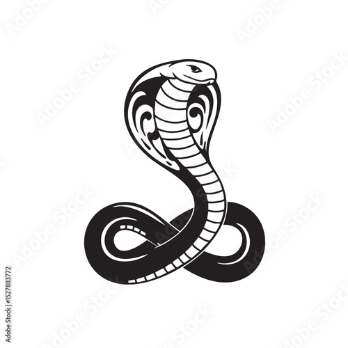 Majestic Cobra Illustration A Striking Design of Power and Elegance