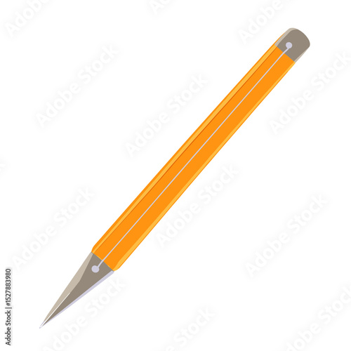 Isolated Yellow Graphite Pencil on White Background for Writing and Drawing Arts and Crafts