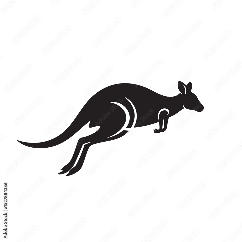 Fototapeta premium Majestic Kangaroo Silhouette Leaping Australian Icon
