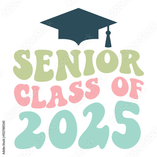 Senior class of 2025 Retro SVG Art & Illustration