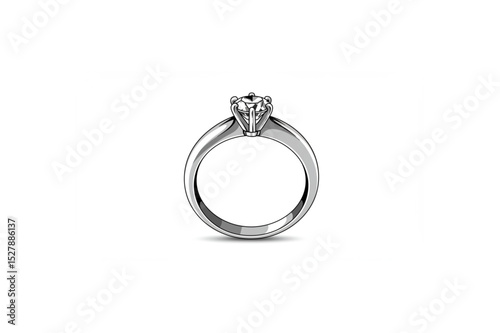 Elegant Solitaire Diamond Ring Design Scalable for Branding and Logo Use Perfect for Jewelry Websites and Marketing Materials